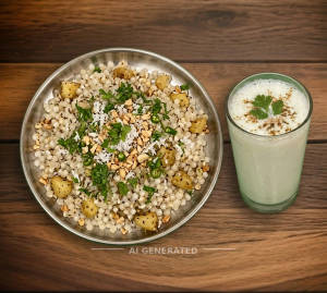Sabudana Khichdi + Chaas