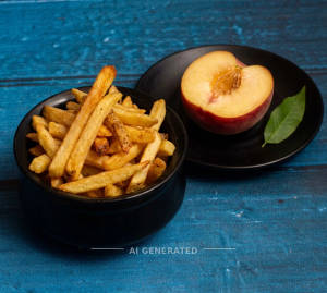 French fries + Peach