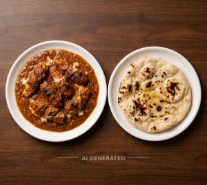 Gravy Chaap + Tandoori Butter Roti (1 piece)