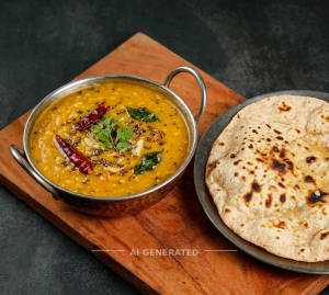 Dal Fry + Tawa Roti (2 Piece)
