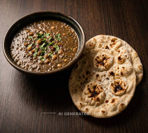 Dal Urad Chana Kali + Tandooriroti (2 pieces)