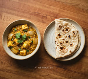Paneer Do Pyaza + Tandoori Roti (1 piece)
