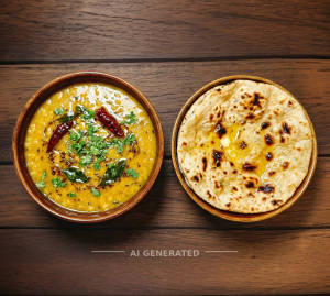 Dal tadka + Butter Tandoori Roti (1 piece)