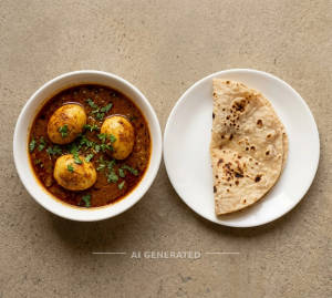 Egg Curry + Plain Roti [1 Piece] (1 Piece)