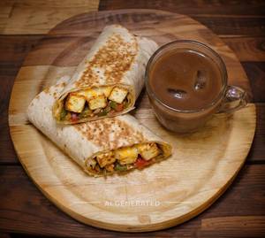 Paneer Cheesy Wrap + Plain Cold Coffee
