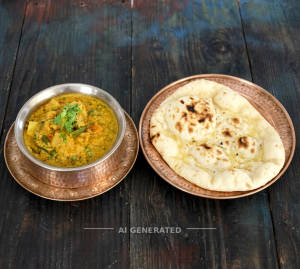 Dal Fry + Plain Naan (1 piece)