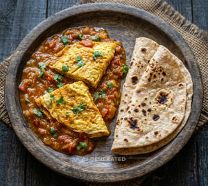 Omelette Curry-2Eggs + Tawa Roti-2Pc