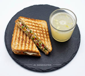 Veg Grilled Sandwich + Fresh Lime        