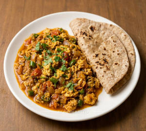 Egg Bhurji Curry + Tawa Roti (2 pieces)