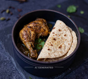 Chicken Leg Joint + Chapati Pulka (2 Pieces)