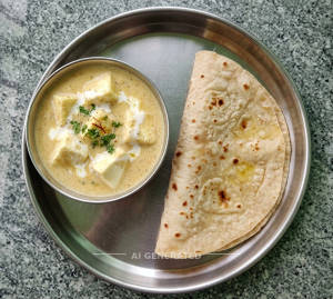 Paneer malai + Maharaja plain roti (1 piece)