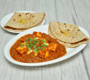 Paneer Masala + Roti (2 Pieces)