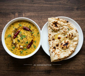 Dal Tadka + Tandoori Roti (1 piece)