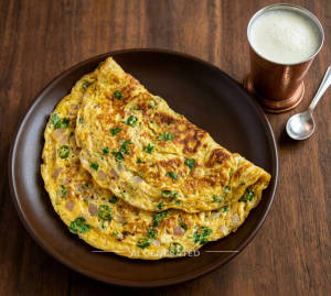 Egg Omelette Double + Lassi                  