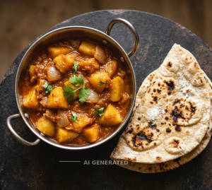 Aloo Do Pyaza + Tandoori Roti (2 pieces)