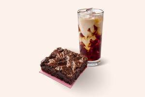 Choice of beverage and choice of brownie