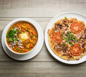 Extra Bhaji + Onion Tomato Uttapam (1 Piece)