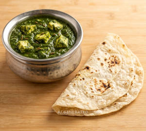 Palak Paneer + Rumali Roti (1 piece)