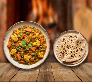 Mix Veg + Tandoori Roti Plain (1 Piece)