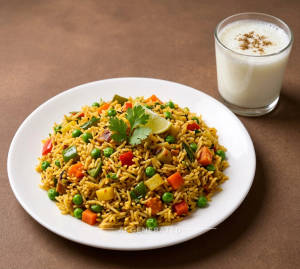 Bhaji Pulav + Butter Milk