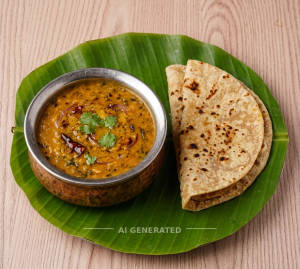 Dal Fry + Tawa Roti Plain (2 Pieces)         