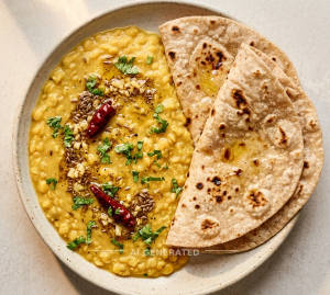 Dal Fry + Plain Tawa Roti (2 pieces)