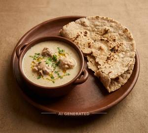 Pandhara Rassa - Small Bowl + Bhakri (1 Piece)
