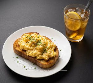 Egg Toast + Lemon Ice Tea