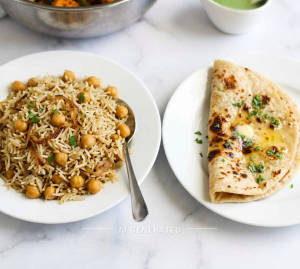 Chana Rice + Tawa Butter Roti (1 piece)