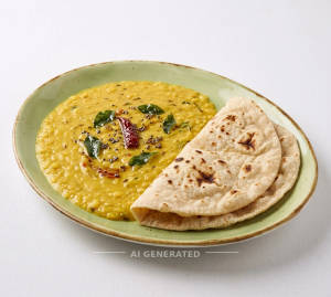 Plain Dal + Tawa Roti (2 Pieces)