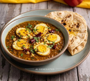 Egg Dal Fry + Tawa Roti (1 Piece)