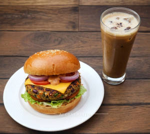 Cheese Burger + Cold Coffee