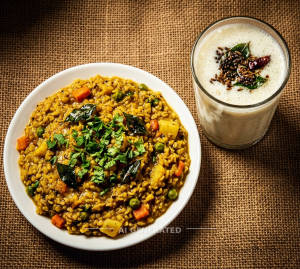 Masala Daliya Khichdi + Tadka Chaas