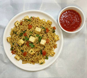 Panner Maggie + Tomato Sauce