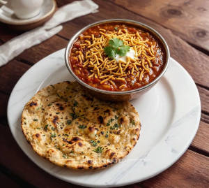 Sev bhaji + Missi roti (1 piece)