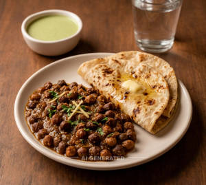 Punjabi Chole + Tawa Butter Roti (2 Pieces)