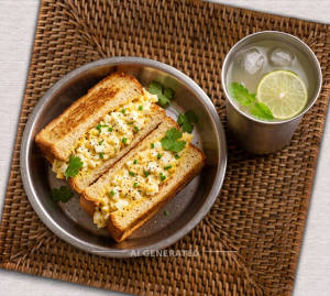Egg Sandwich + Nimbu Pani