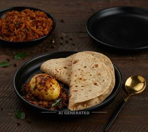 Boiled Egg Fry + Plain Chapati (2 Pieces)