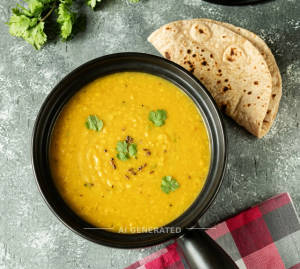 Plain Dal + Tawa Roti (2 Pieces)