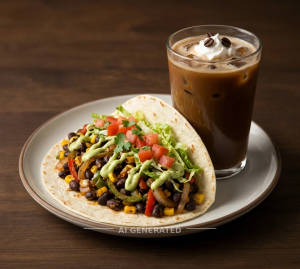 Veggie Taco + Cold Coffe