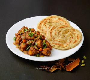 Chicken Bakkoda + Parotta (2 Pieces)