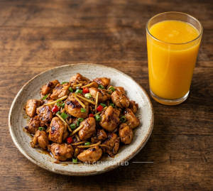 Ginger Chicken Dry + Mango Juice
