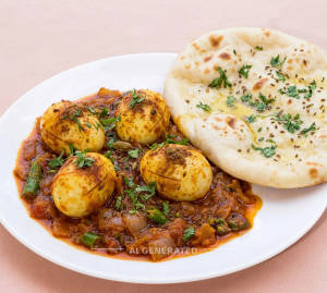 Masala Egg + Kulcha (1 piece)