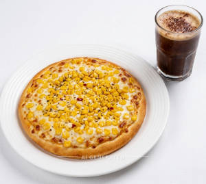 Corn Pizza [7 Inches] + Cold Coffee