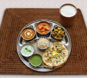 Butter Naan Thali + Kulhad Lassi