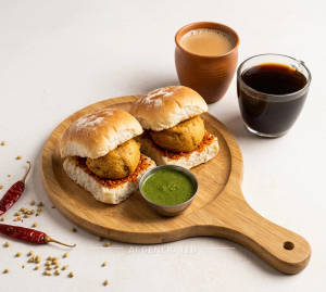 Vada Pav (2 Pcs) & Hot Coffee + Black Coffee