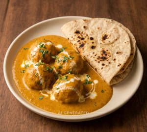 Malai Kofta + Tawa Roti Plain (2 pieces)