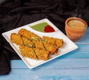 Kurkure Egg Spring Roll + Elaichi Chai
