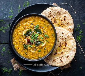 Dal fry + Tawa roti [2 piece]