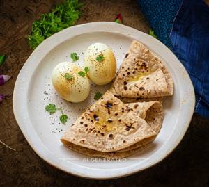 Boiled Egg (2Pcs) + Tawa Roti (2 Pieces)
